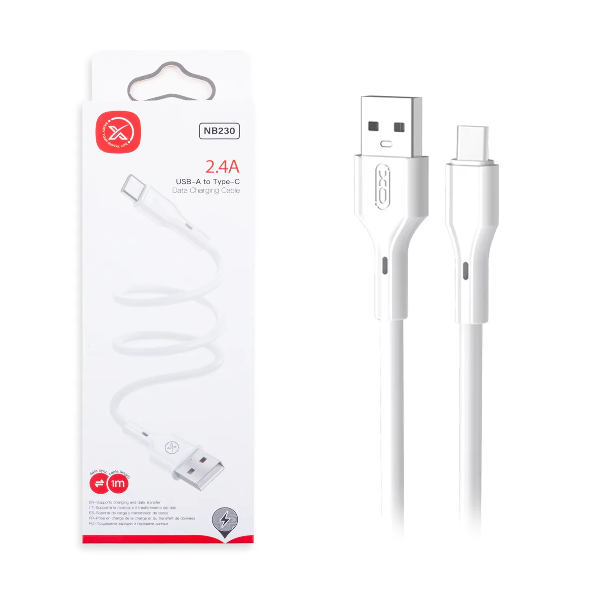 Кабель USB - Type-C XO NB230 (2.4A) Белый