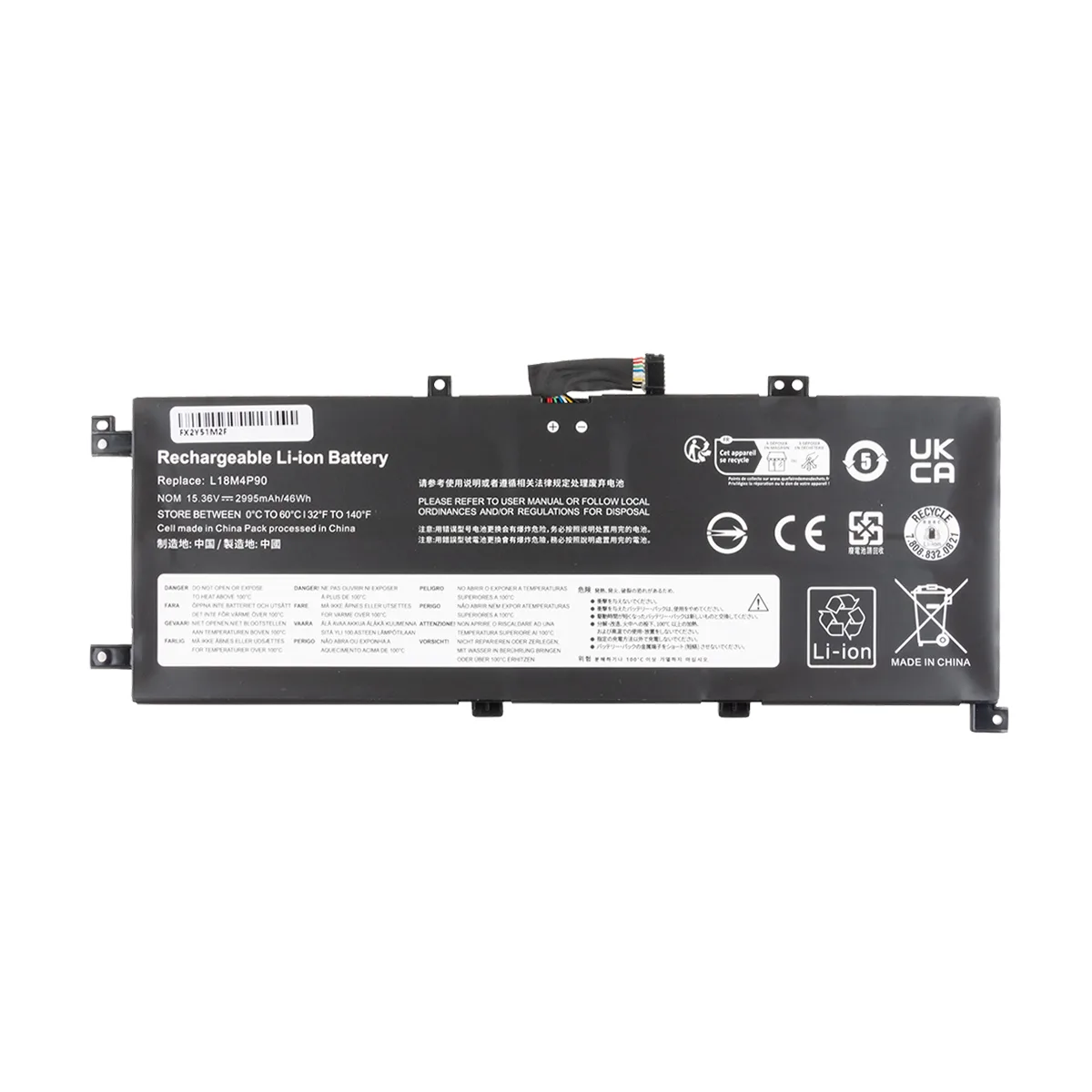 Аккумуляторная батарея для ноутбука Lenovo ThinkPad L13 Yoga, L13 Gen 2 (L18M4P90) 2900 mAh