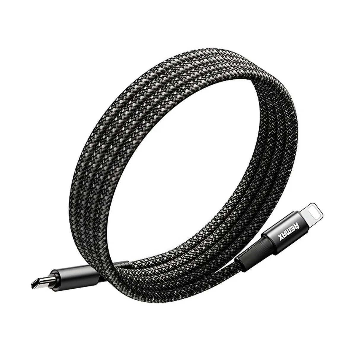 Кабель Type-C - Lightning Remax C02-CL (30W, PD, оплетка нейлон, магнитное крепление, 1,2 м) Черный