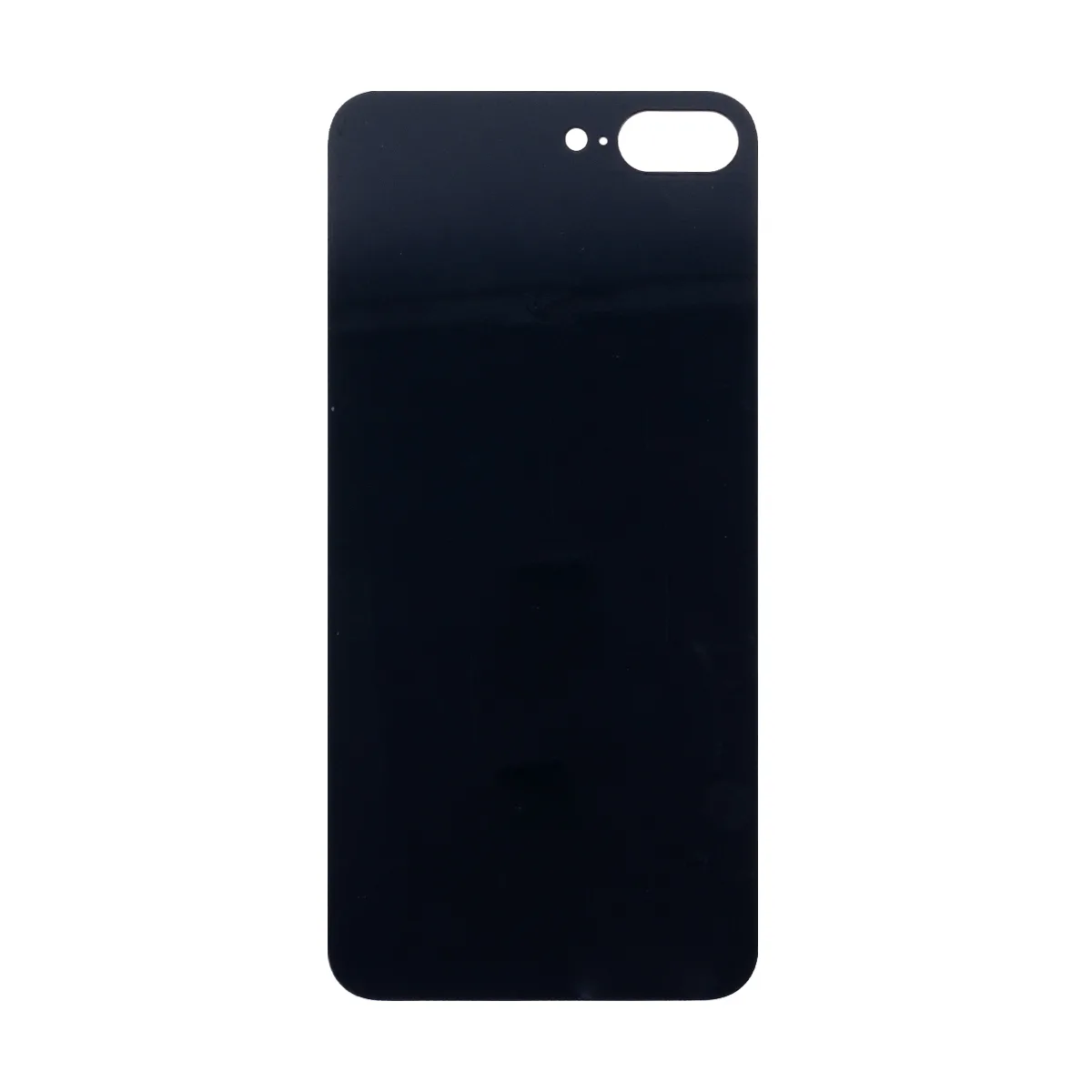Задняя крышка для iPhone 8 Plus Черный (стекло, монолит, широкий вырез под камеру, логотип) - Премиу