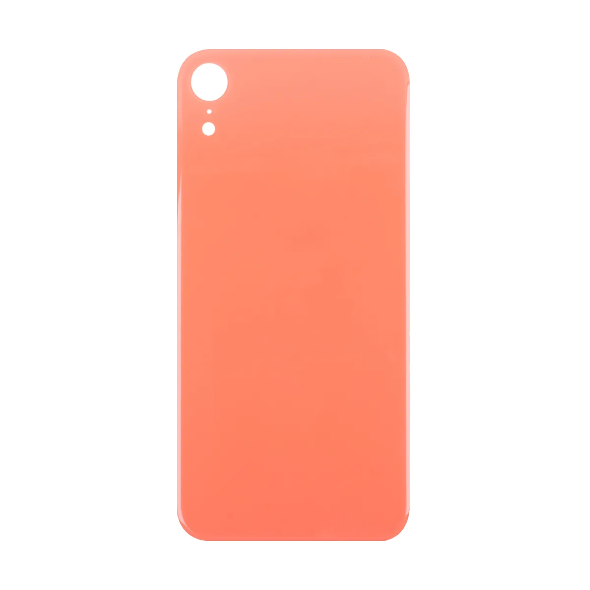 Задняя крышка для iPhone Xr (A2105) Коралловый (стекло, монолит, широкий вырез под камеру, логотип)