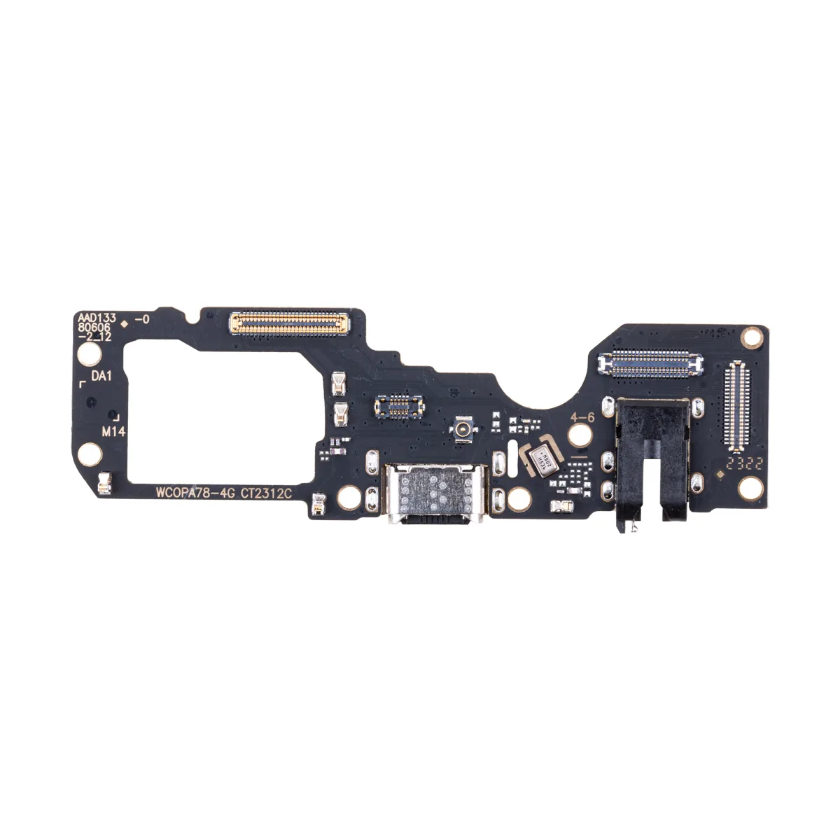 Шлейф для OPPO A78 4G (CPH2565) плата на системный разъем/разъем гарнитуры/микрофон