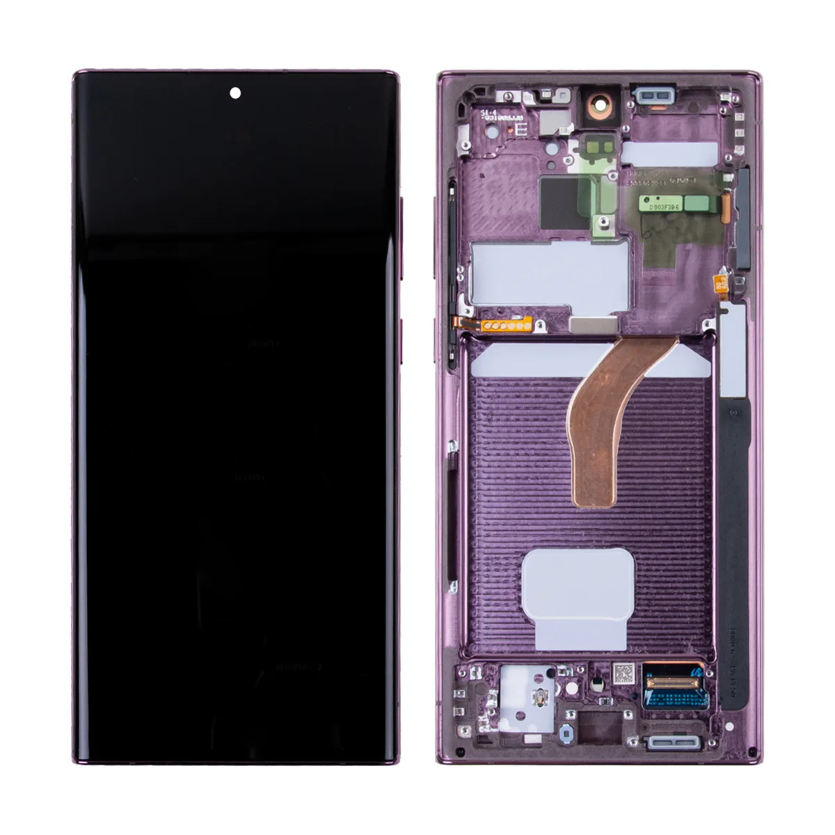 Дисплей для Samsung Galaxy S22 Ultra (S908B/S9080) модуль с рамкой Бордовый - Сервисный Оригинал