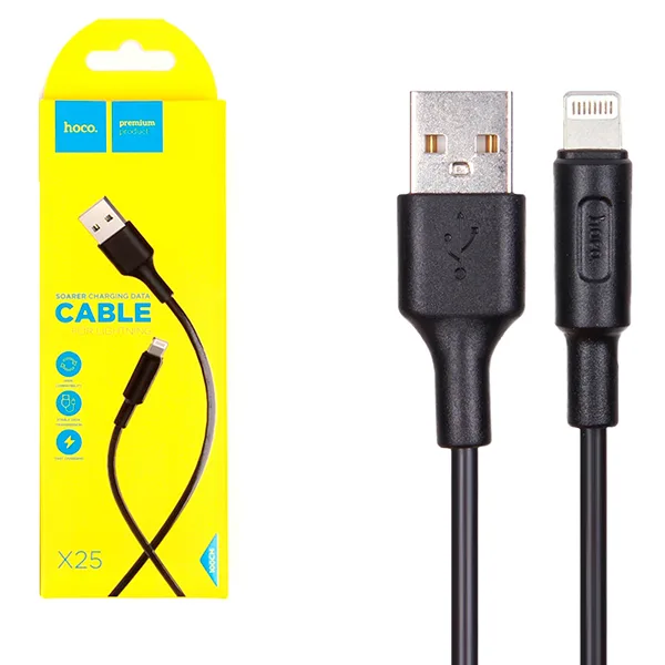 Кабель USB - Lightning Hoco X25 (2А) Черный