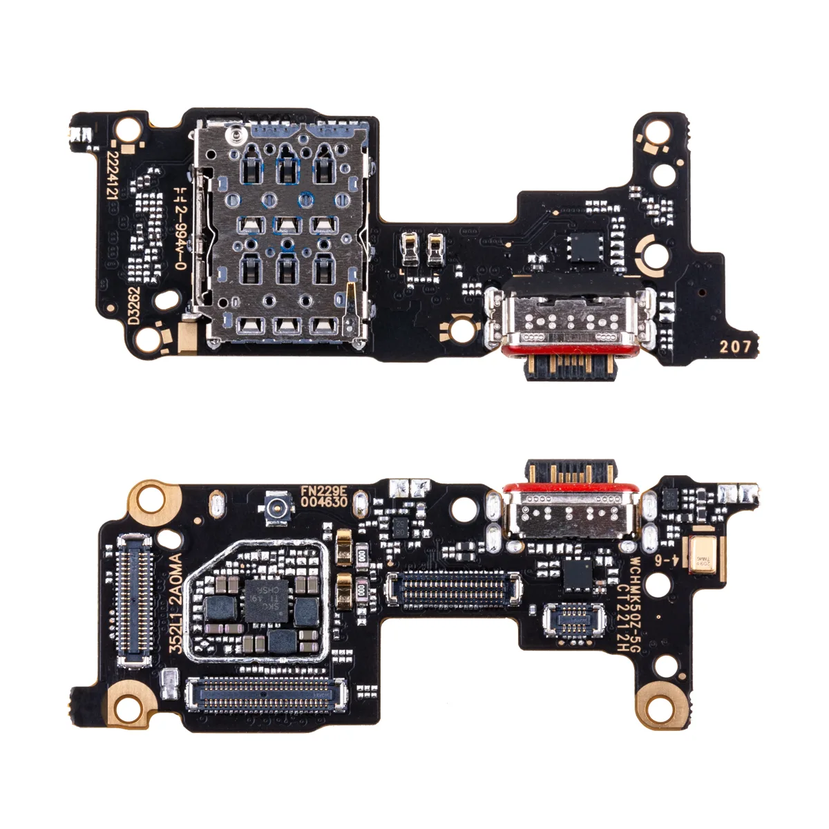 Шлейф для Xiaomi 12T/12T Pro (22071212AG/MZB0CE5RU) плата системный разъем/разъем SIM/микрофон