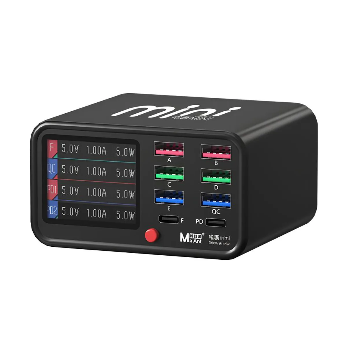 Зарядная станция MaAnt mini+ (100W, 8 портов, 6USB1.0/USB-QC3.0/Type-C-PD)