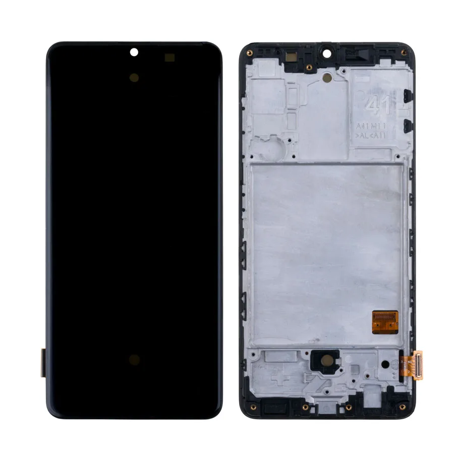 Дисплей для Samsung Galaxy A41 (A415F) модуль с рамкой Черный - (OLED) (Full Size)