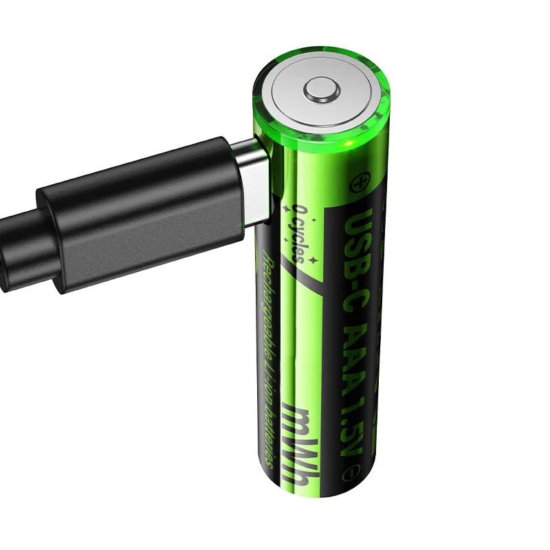 Аккумуляторные батарейки "AAA" Hoco Li-ion 1.5V 800 mAh (2 шт, перезаряжаемые, зарядка через Type-C)