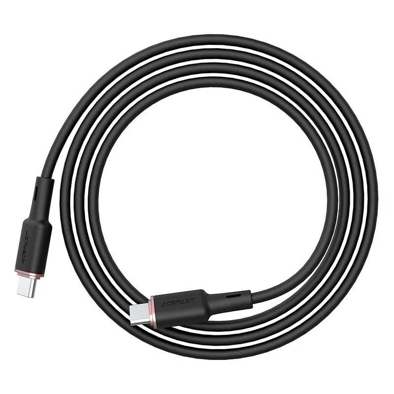 Кабель Type-C - Type-C Acefast C2-03 (3A, 60W, PD, силикон, 1.2 м) Черный