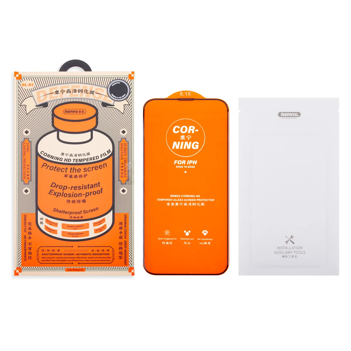 Защитное стекло Remax Medicine Glass GL-83 для iPhone 13/13 Pro/14/16e (сверхпрочное) Черный
