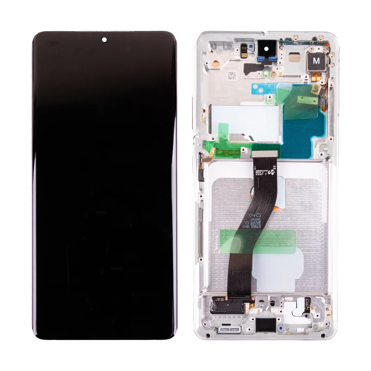 Дисплей для Samsung Galaxy S21 Ultra (G998B) модуль с рамкой Серебро - Сервисный Оригинал