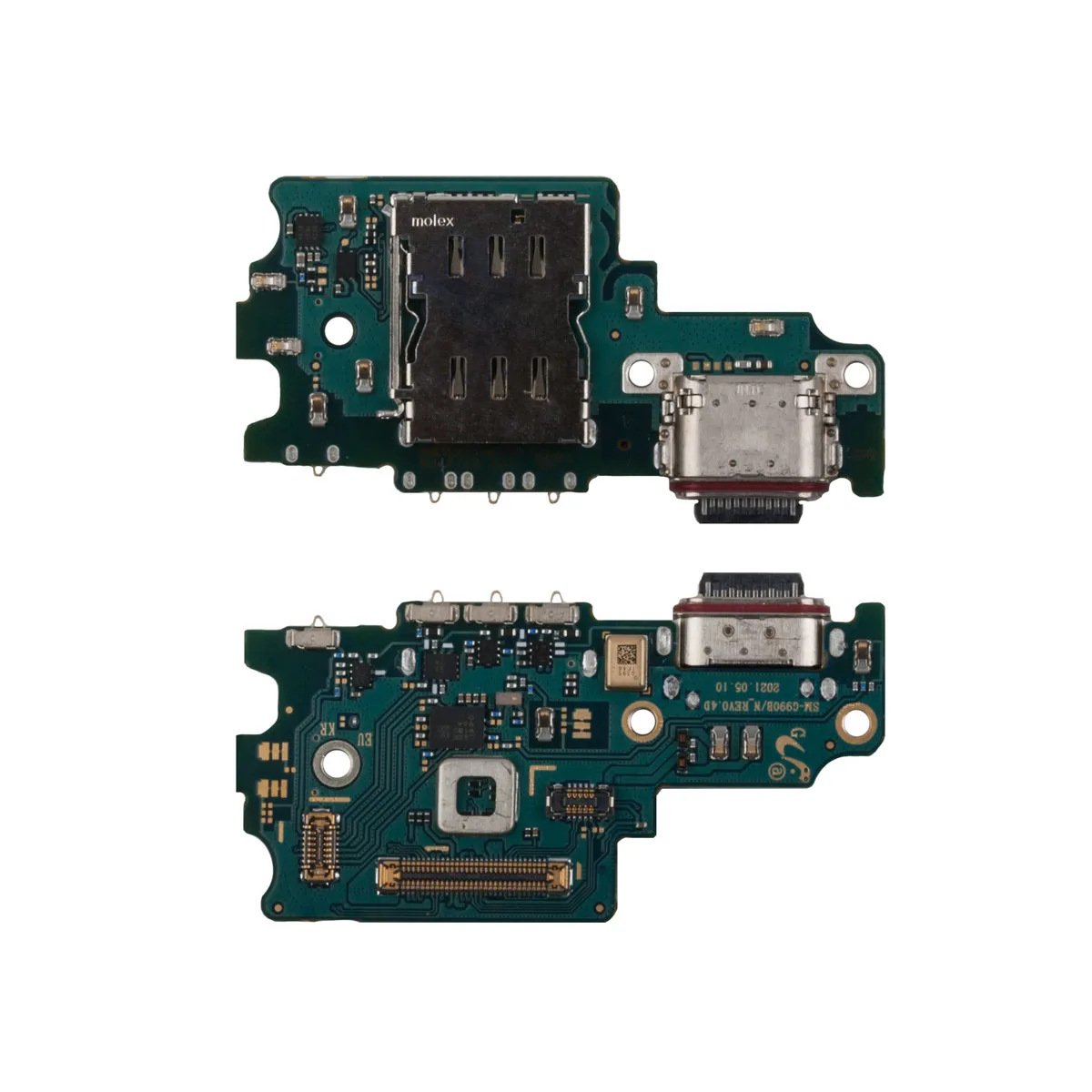 Шлейф для Samsung Galaxy S21 FE (G990B/EU version) плата на системный разъем/разъем SIM/микрофон - П
