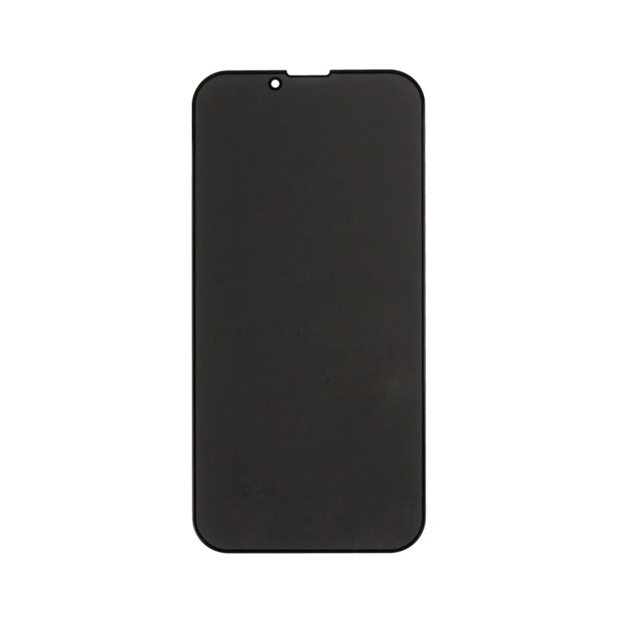 Защитное стекло "Антишпион" для iPhone 13 Pro Max/14 Plus Черный (Закалённое, полное покрытие)