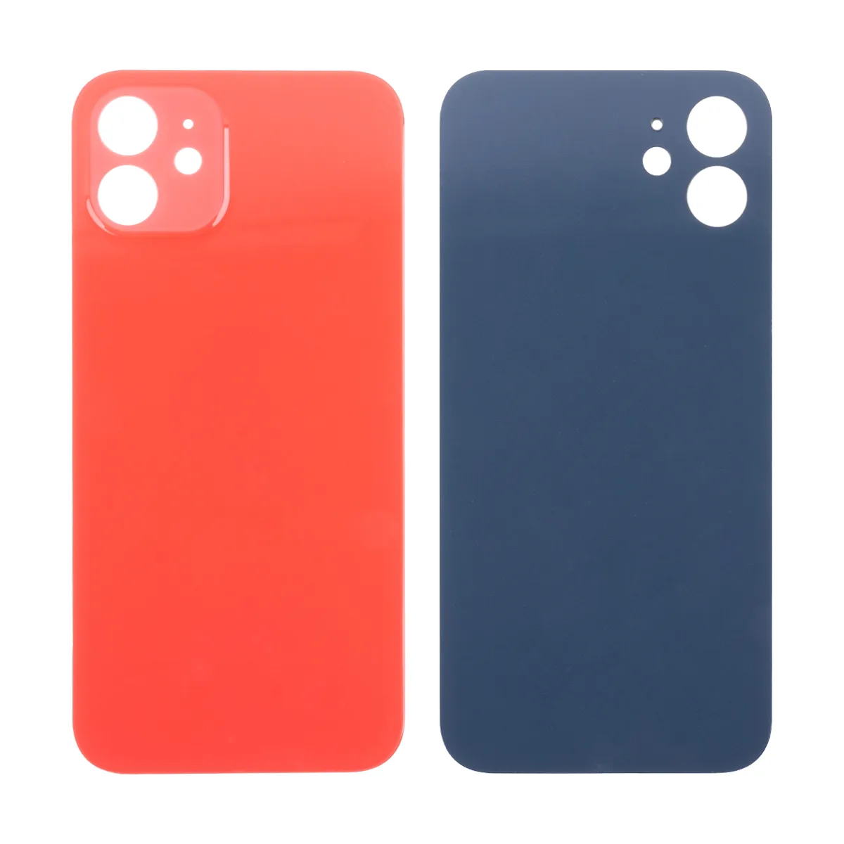 Задняя крышка для iPhone 12 (A2403) Красный (стекло, монолит, широкий вырез под камеру, логотип) - П