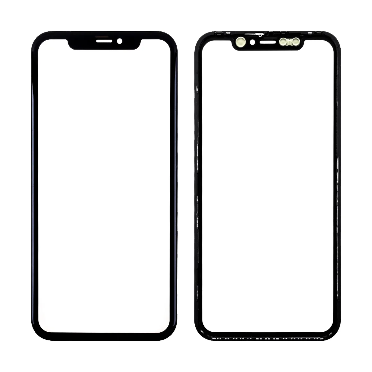 Стекло для переклейки iPhone 11 (A2221) с OCA пленкой + рамка Черный - OR (Mitsubishi)