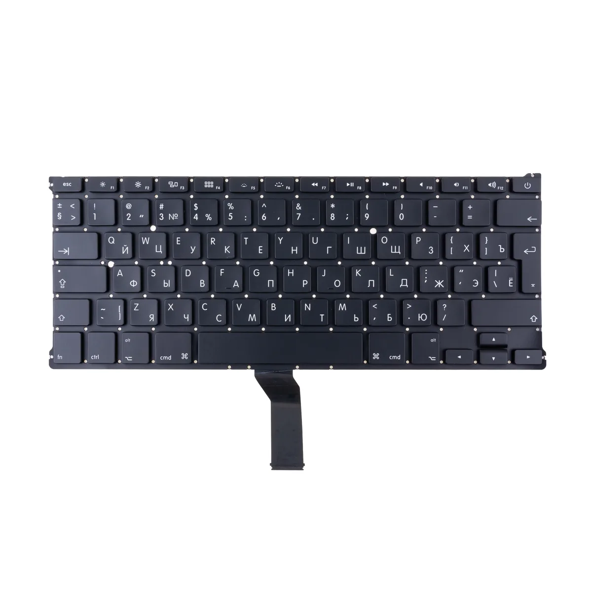 Клавиатура для ноутбука MacBook Air 13" A1369/A1466 (2011-2017, Г-образный Enter RU) Черный