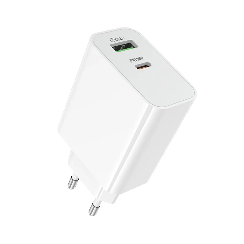 Сетевое зарядное устройство USB/Type-C Borofone BA108A (30W, QС3.0, PD, 2 порта) Белый