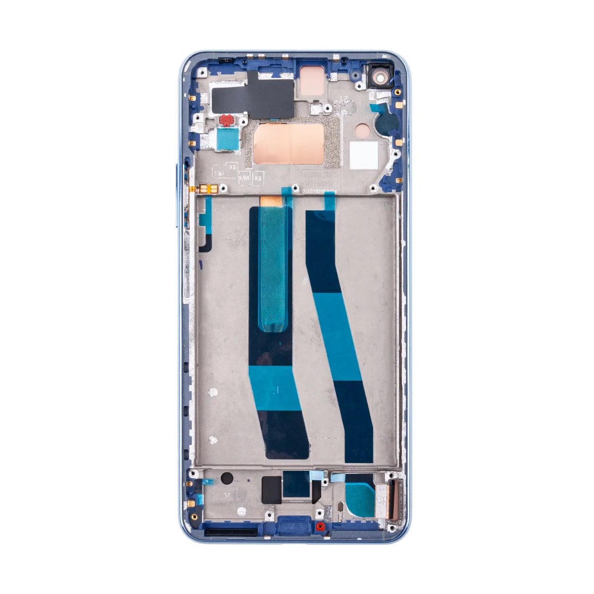 Дисплей для Xiaomi 11 Lite 5G NE/Mi 11 Lite 4G/5G (2109119DG/M2101K9AG/M2101K9G) модуль с рамкой Син