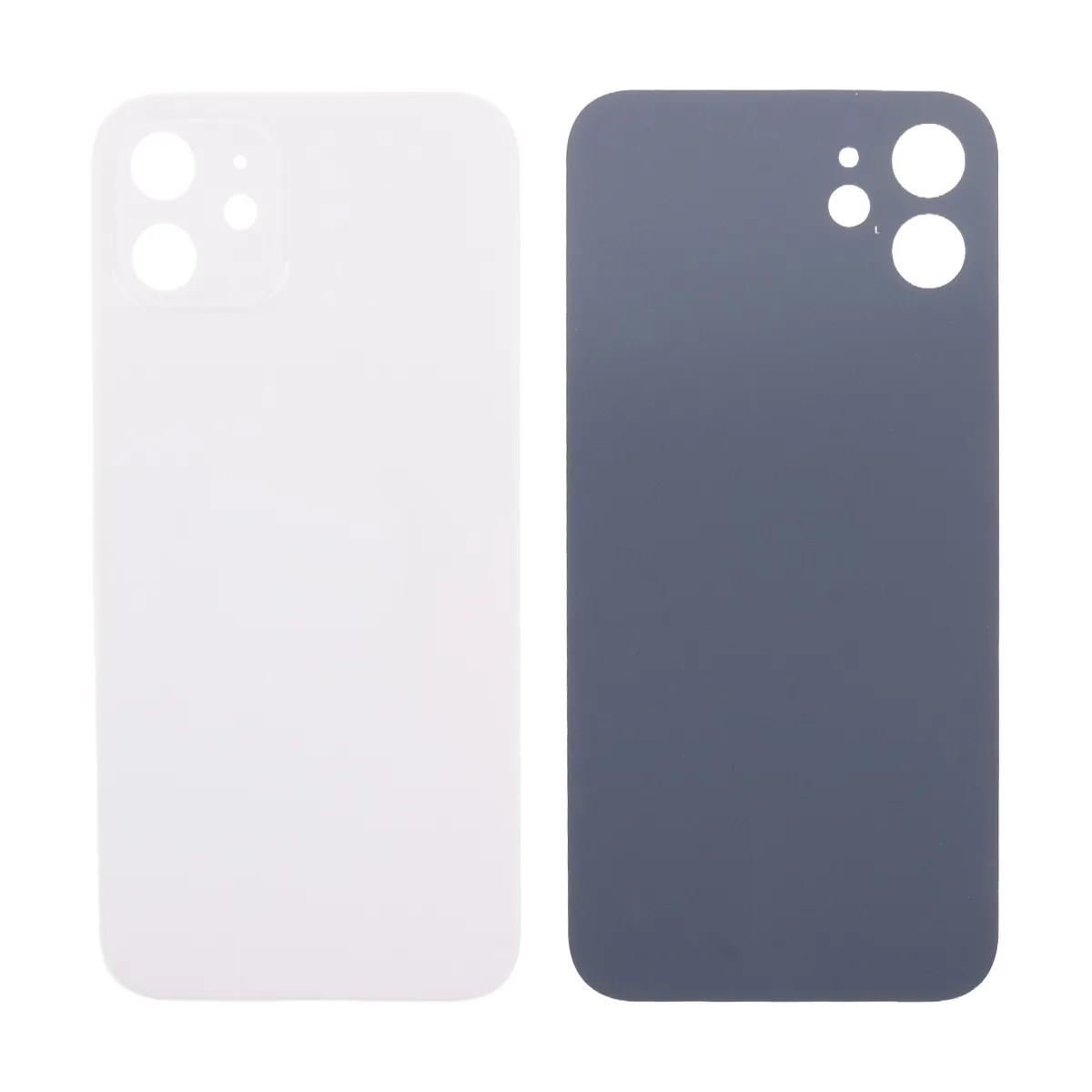 Задняя крышка для iPhone 12 (A2403) Белый (стекло, узкий вырез под камеру, логотип) - Премиум