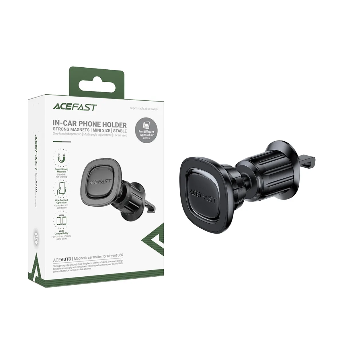 Автомобильный держатель Acefast D50 (магнитный, в дефлектор) Черный