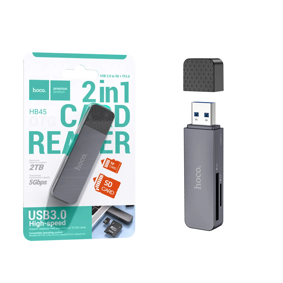 Карт-ридер Hoco HB45 (USB 3.0) Черный
