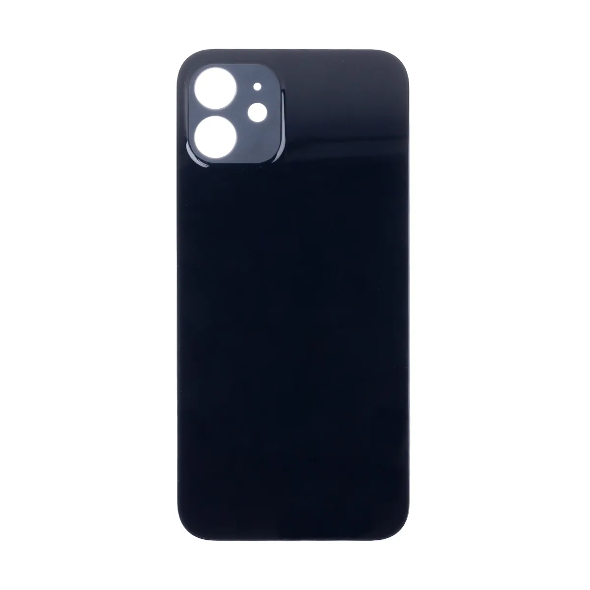 Задняя крышка для iPhone 12 (A2403) Черный (стекло, монолит, широкий вырез под камеру, логотип) - Пр