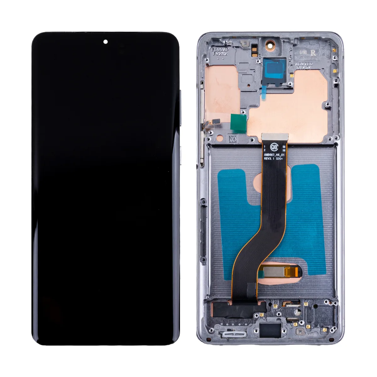 Дисплей для Samsung Galaxy S20+ (G985F) модуль с рамкой Серый - (OLED) (Full Size)