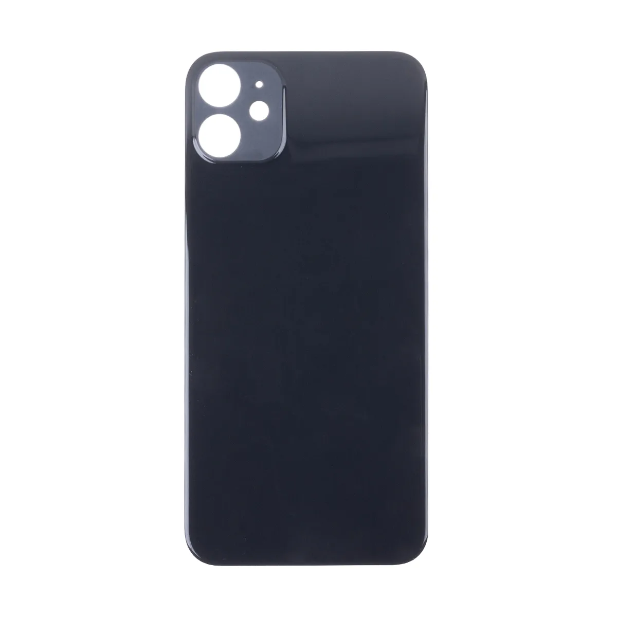 Задняя крышка для iPhone 11 (A2221) Черный (стекло, монолит, широкий вырез под камеру, логотип) - Пр