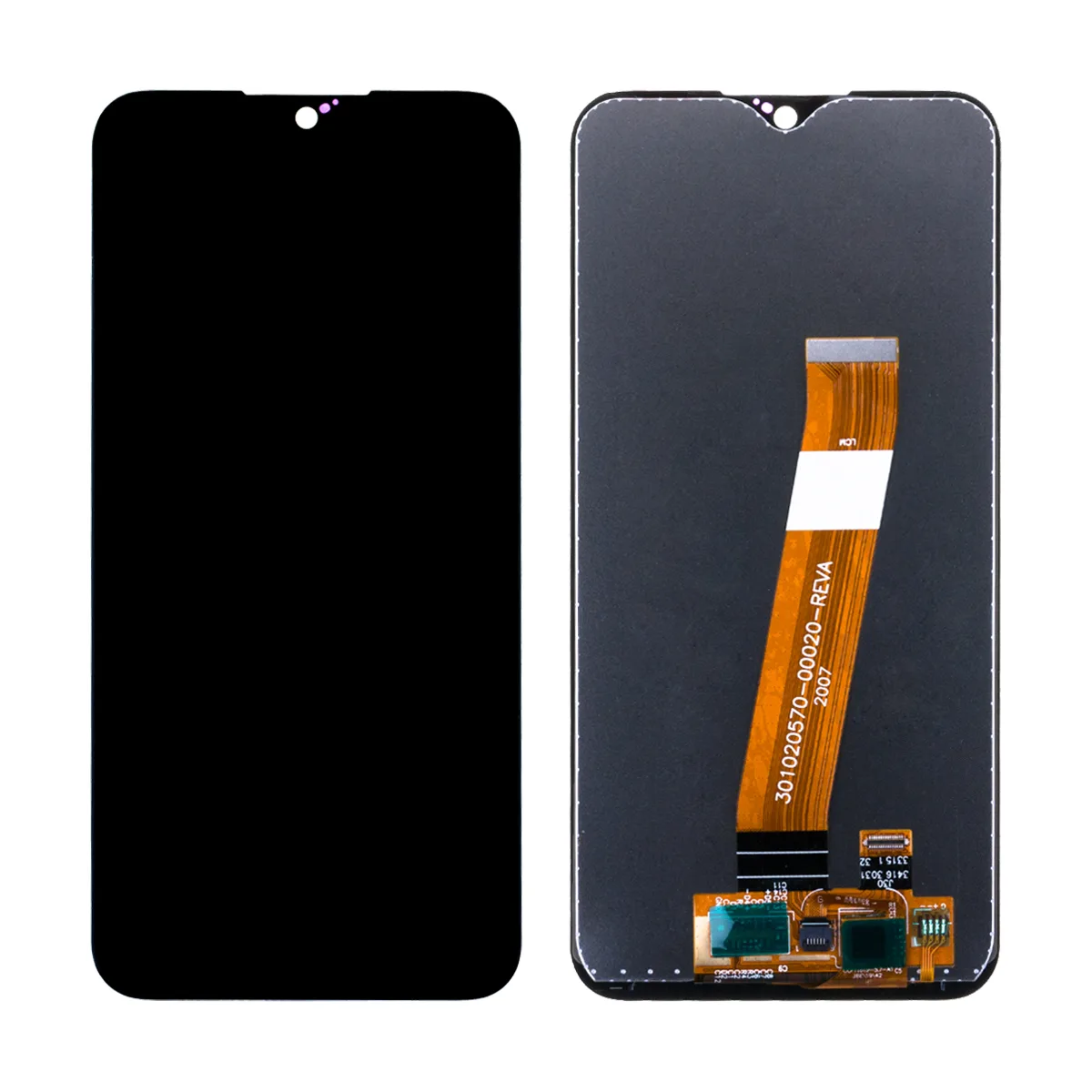 Дисплей для Samsung Galaxy A01/M01 (A015F/M015F) в сборе с тачскрином Черный (Широкий коннектор) - O