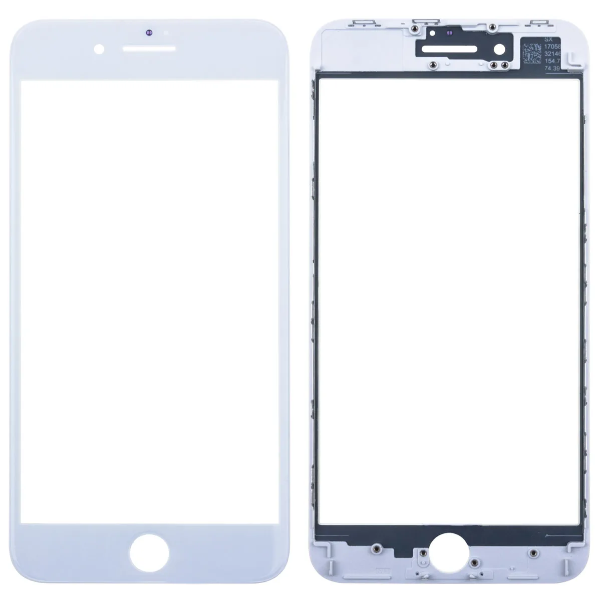 Стекло для переклейки iPhone 8 Plus с OCA пленкой + рамка Белый - OR (Mitsubishi)