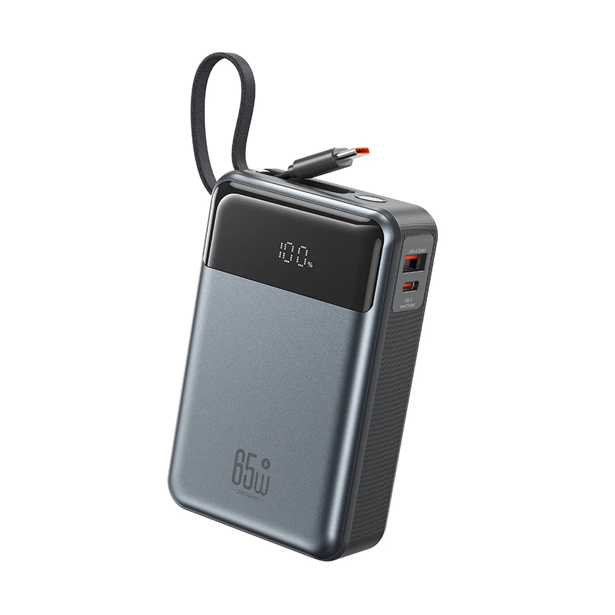 Внешний Аккумулятор (Power Bank) XO PR267 20000 mAh (65W, QC3.0, PD, 2Type-C, LED дисплей) Серый