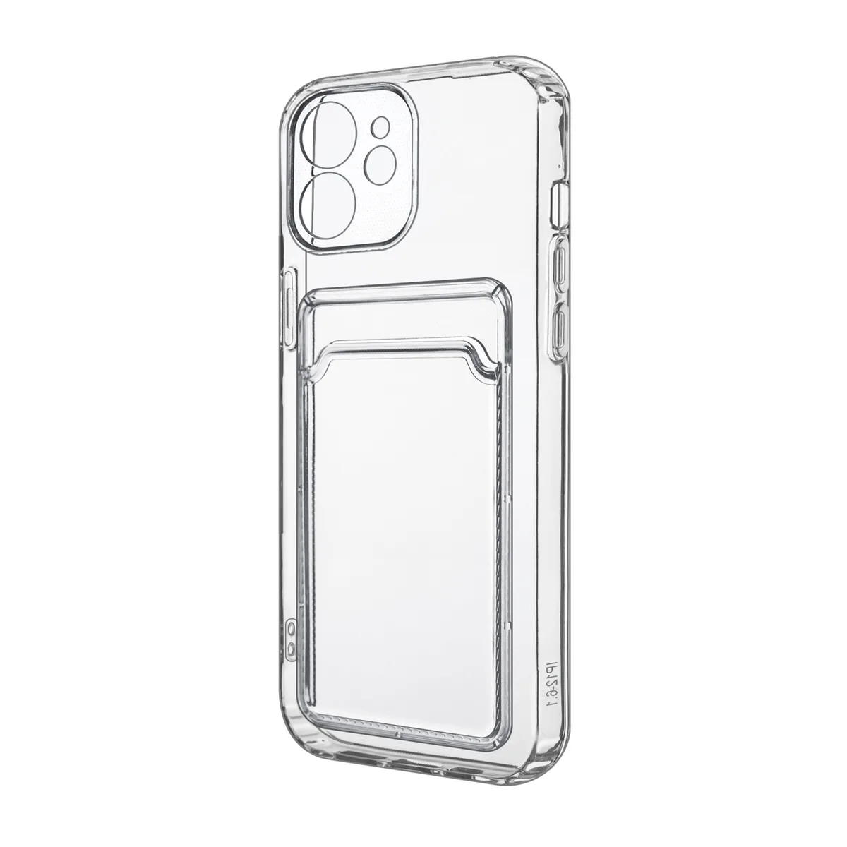Чехол-накладка для iPhone 12 (с защитой камеры, карманом для карт, прозрачный)