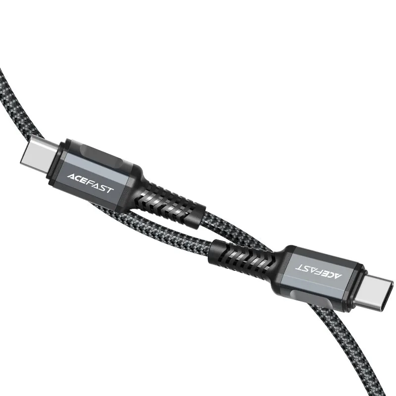 Кабель Type-C - Type-C Acefast C1-03 (3A, 60W, PD, оплетка нейлон, 1.2 м) Черный